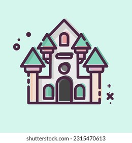 Icon Haunted House. related to Amusement Park symbol. MBE style. simple design editable. simple illustration
