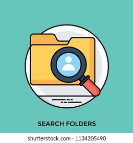 An icon having file folder with the magnifier on it depicting search concept 