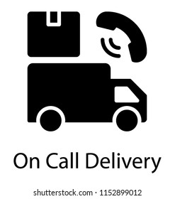 
An icon having freight truck with clock over it, package and receiver, a notion for package inquiry 
