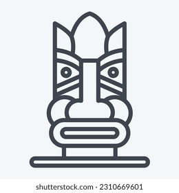 Estatua de Icono Hawái. relacionado con el símbolo hawaiano. estilo de línea. diseño simple editable. vector