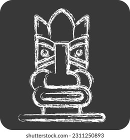 Icon Hawaiian Statue. related to Hawaii symbol. chalk Style. simple design editable. vector