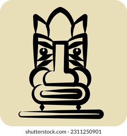 Icon Hawaiian Statue. related to Hawaii symbol. hand drawn style. simple design editable. vector