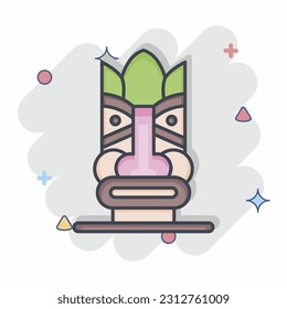 Icon Hawaiian Statue. related to Hawaii symbol. comic style. simple design editable. vector
