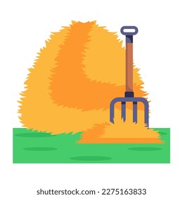 Icon of hay mulch in flat design 