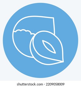 Icon Hazelnut. suitable for Nuts symbol. blue eyes style. simple design editable. design template vector. simple illustration
