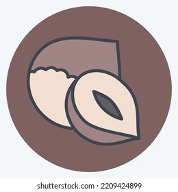 Icon Hazelnut. suitable for Nuts symbol. color mate style. simple design editable. design template vector. simple illustration
