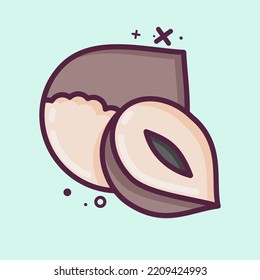 Icon Hazelnut. suitable for Nuts symbol. MBE style. simple design editable. design template vector. simple illustration