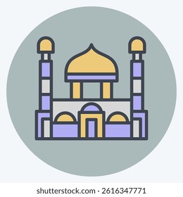 Icon Hazret Sultan Mosque. related to Kazakhstan symbol. color mate style. design editable