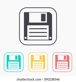 icon of hd diskette color set