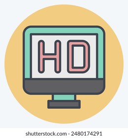 Icon HD. related to Cinema symbol. color mate style. simple design illustration