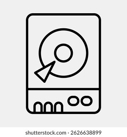 Icon hdd. Computer components elements. Icon in line style.