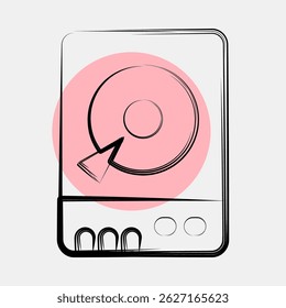 Icon hdd. Computer components elements. Icon in color spot style.