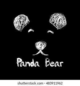 Icon  head of cute panda bear. 