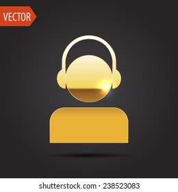 icon of head in headphones