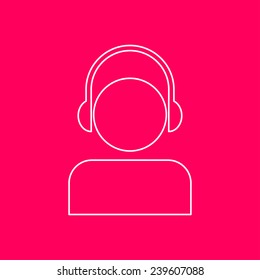 icon of head in headphones