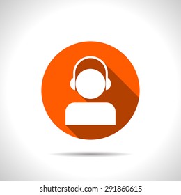 icon of head in headphones