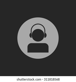 icon of head in headphones