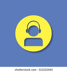 icon of head in headphones