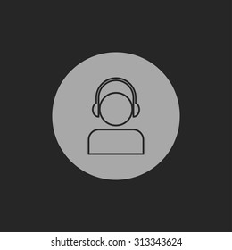 icon of head in headphones