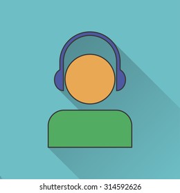 icon of head in headphones