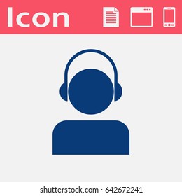 icon of head in headphones