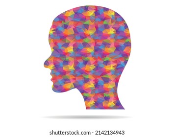 cabeza de icono de bajo color poly