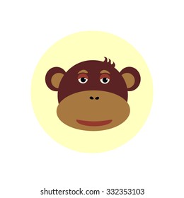 icon head of a monkey, symbol of new year