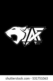 Icon with head of a panther and letters "A" and "F". Template for identity, logo and prints