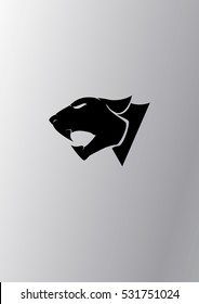 Icon with head of a panther. Template for identity, logo and prints