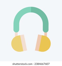 Icon Head Phone. related to Computer symbol. flat style. simple design editable. simple illustration