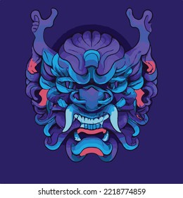 icon of head in vintage illustration, artworks retro style