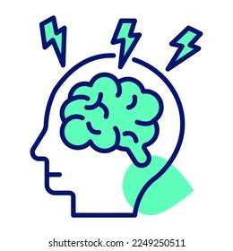 An icon of headache, editable vector style