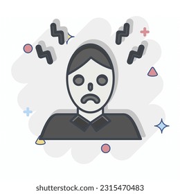 Icon Headache. related to Body Ache symbol. comic style. simple design editable. simple illustration