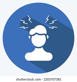 Icon Headaches. suitable for flu symbol. long shadow style. simple design editable. design template vector. simple illustration