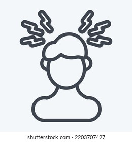 Icon Headaches. suitable for flu symbol. line style. simple design editable. design template vector. simple illustration