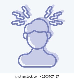 Icon Headaches. suitable for flu symbol. two tone style. simple design editable. design template vector. simple illustration