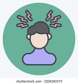 Icon Headaches. suitable for flu symbol. color mate style. simple design editable. design template vector. simple illustration