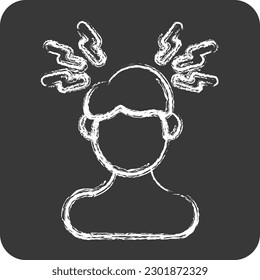 Icon Headaches. suitable for flu symbol. chalk Style. simple design editable. design template vector