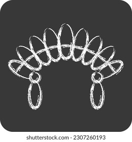 Icon Headdress 2. related to American Indigenous symbol. chalk Style. simple design editable