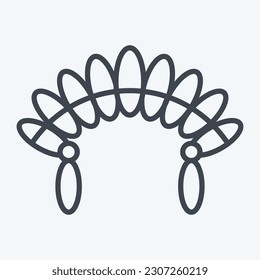 Icon Headdress 2. related to American Indigenous symbol. line style. simple design editable