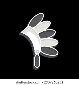 Icon Headdress. related to American Indigenous symbol. glossy style. simple design editable