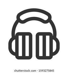Icon headphone in line style. vector illustration and editable stroke. Isolated on white background.