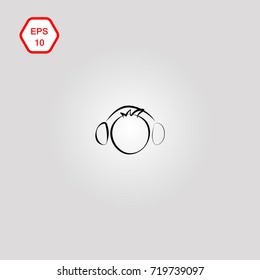 Icon in headphones