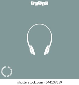 Icon of headphones on gray background. All elements headphones for web design and decoration of greeting cards.