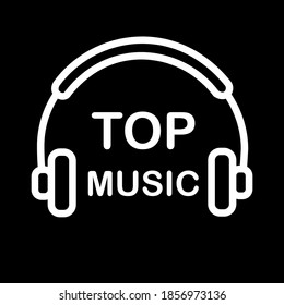 icon headphones and top music