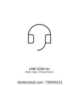 Icon Headset graphic design single icon vector
