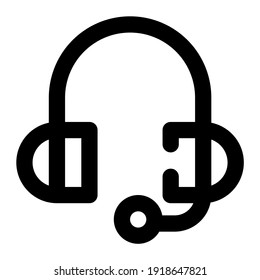 icon headset using line style