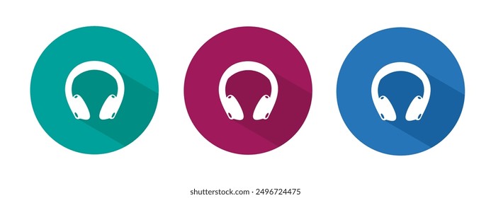 Icon for headset vector illustration in flat.