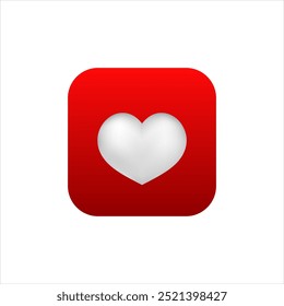Icon of health application in blue color with gradient for mobile phone. Modern love logo.