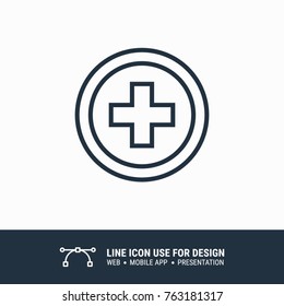 Icon health cross circle symbol graphic design single icon vector illustration